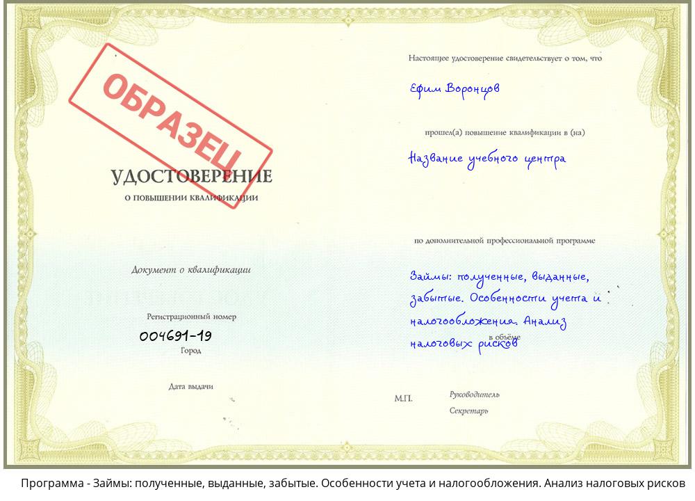 Займы: полученные, выданные, забытые. Особенности учета и налогообложения. Анализ налоговых рисков Михайловск