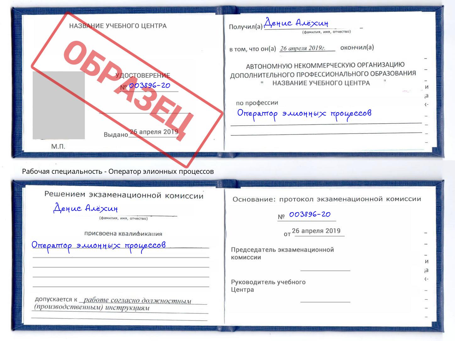 Оператор элионных процессов Михайловск